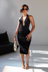 Central U Cut Ruched Midi Dress